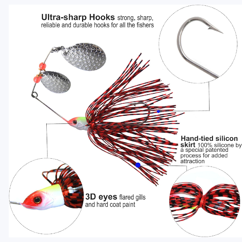 6 uds Spinnerbait Señuelos de  - Fishing Equipment Shop reseña y precio