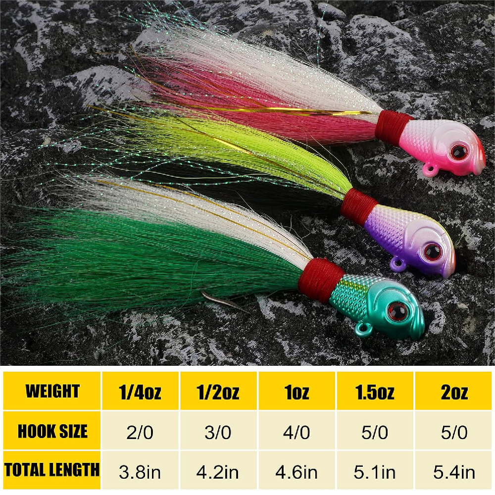 3 uds Bucktail Jigs agua salad - Fishing Equipment Shop reseña y precio