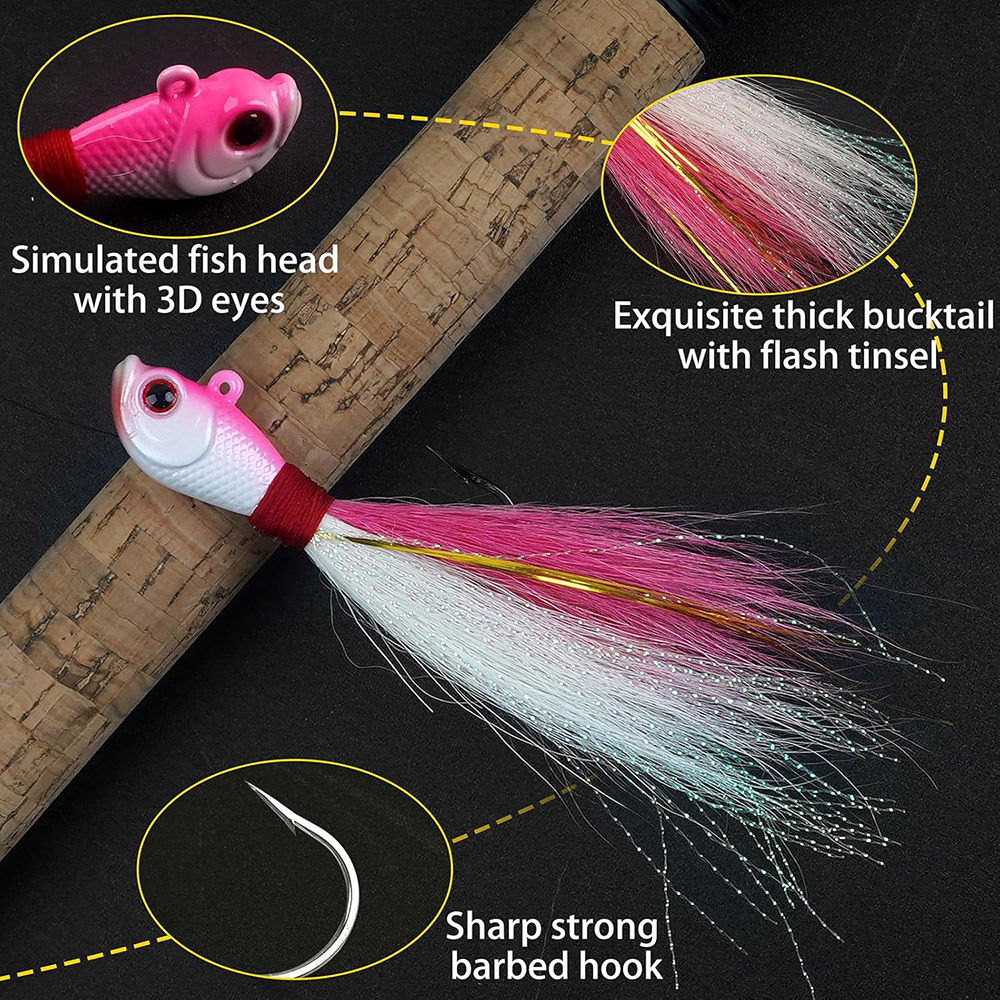 3 uds Bucktail Jigs agua salad - Fishing Equipment Shop reseña y precio